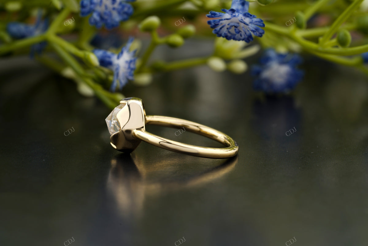 Rose Cut Lab-Grown Diamond Bezel Ring customdiamjewel