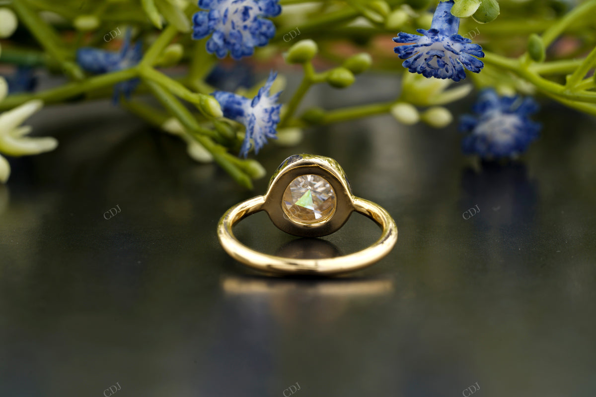 Rose Cut Lab-Grown Diamond Bezel Ring customdiamjewel