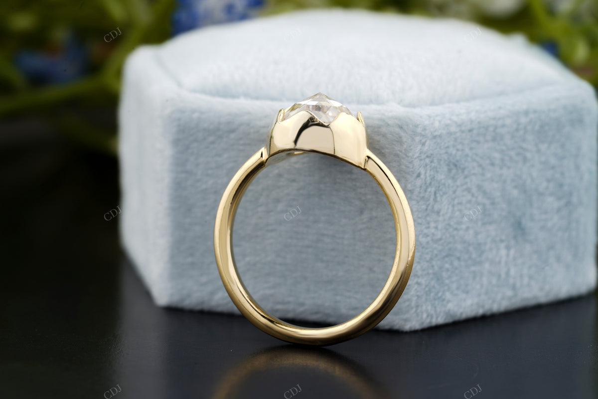 Rose Cut Lab-Grown Diamond Bezel Ring customdiamjewel
