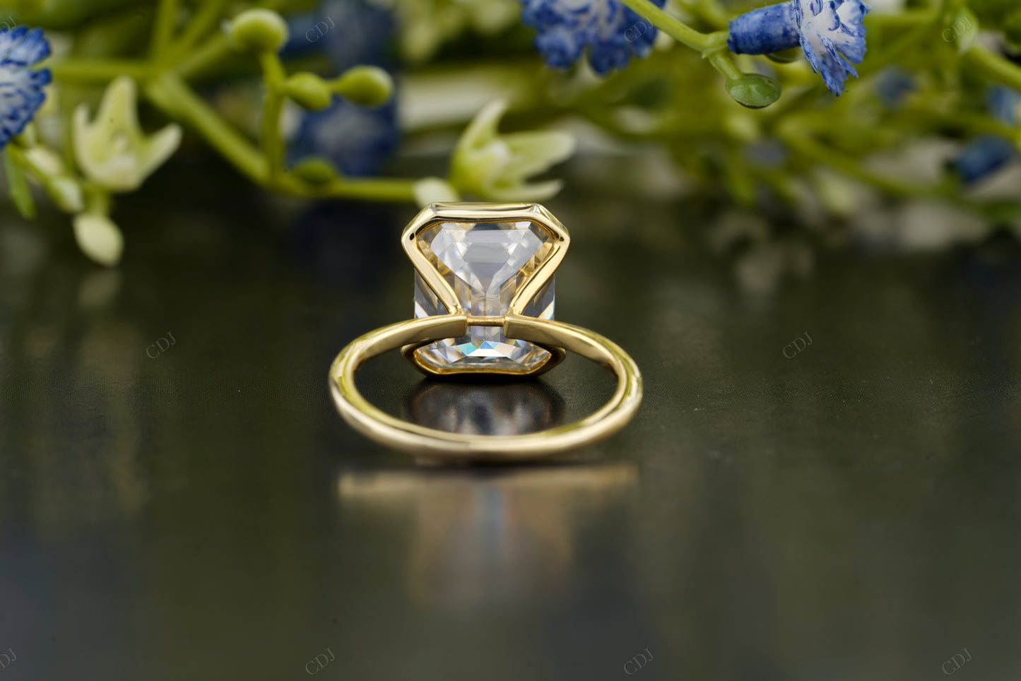 Emerald Lab-Grown Diamond Bezel Ring