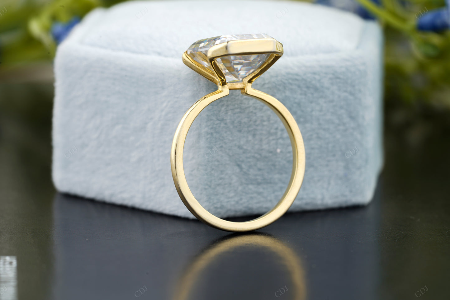 Emerald Lab-Grown Diamond Bezel Ring