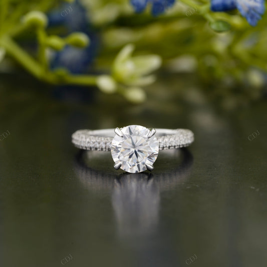 Lab-Grown Diamond White Gold Pavé Ring