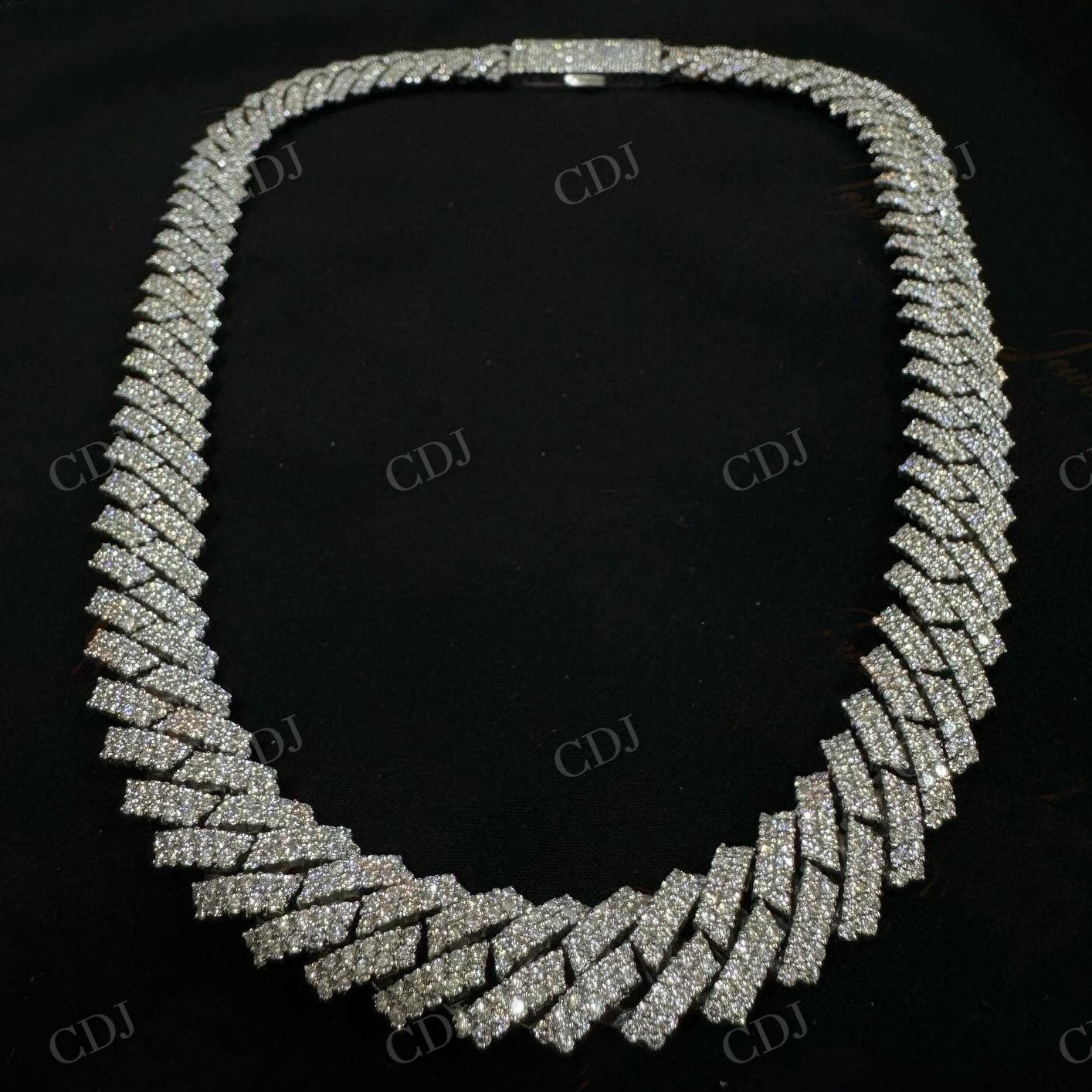 Miami Cuban Chain Moissanite Diamond Jewelry  customdiamjewel   