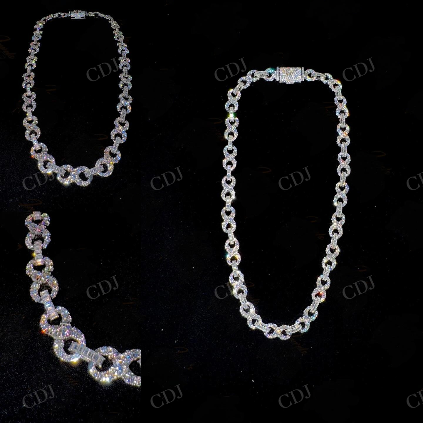 Miami Cuban Chain Moissanite Diamond Jewelry  customdiamjewel   
