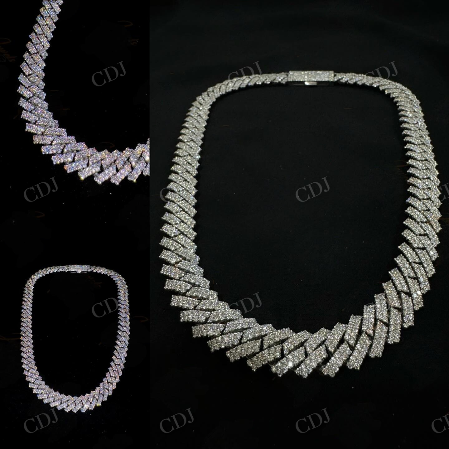 Miami Cuban Chain Moissanite Diamond Jewelry  customdiamjewel   