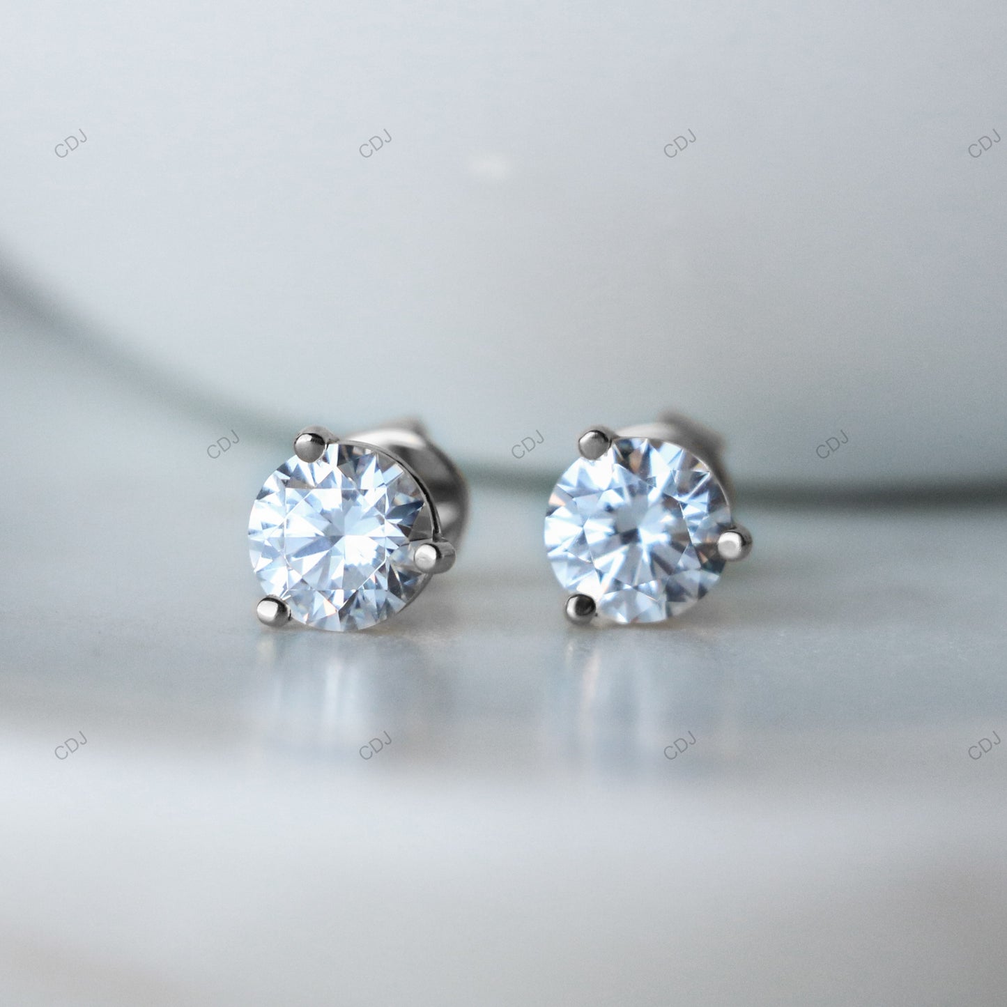 Lab Grown Diamond White Gold Stud Earrings For Daily Wear