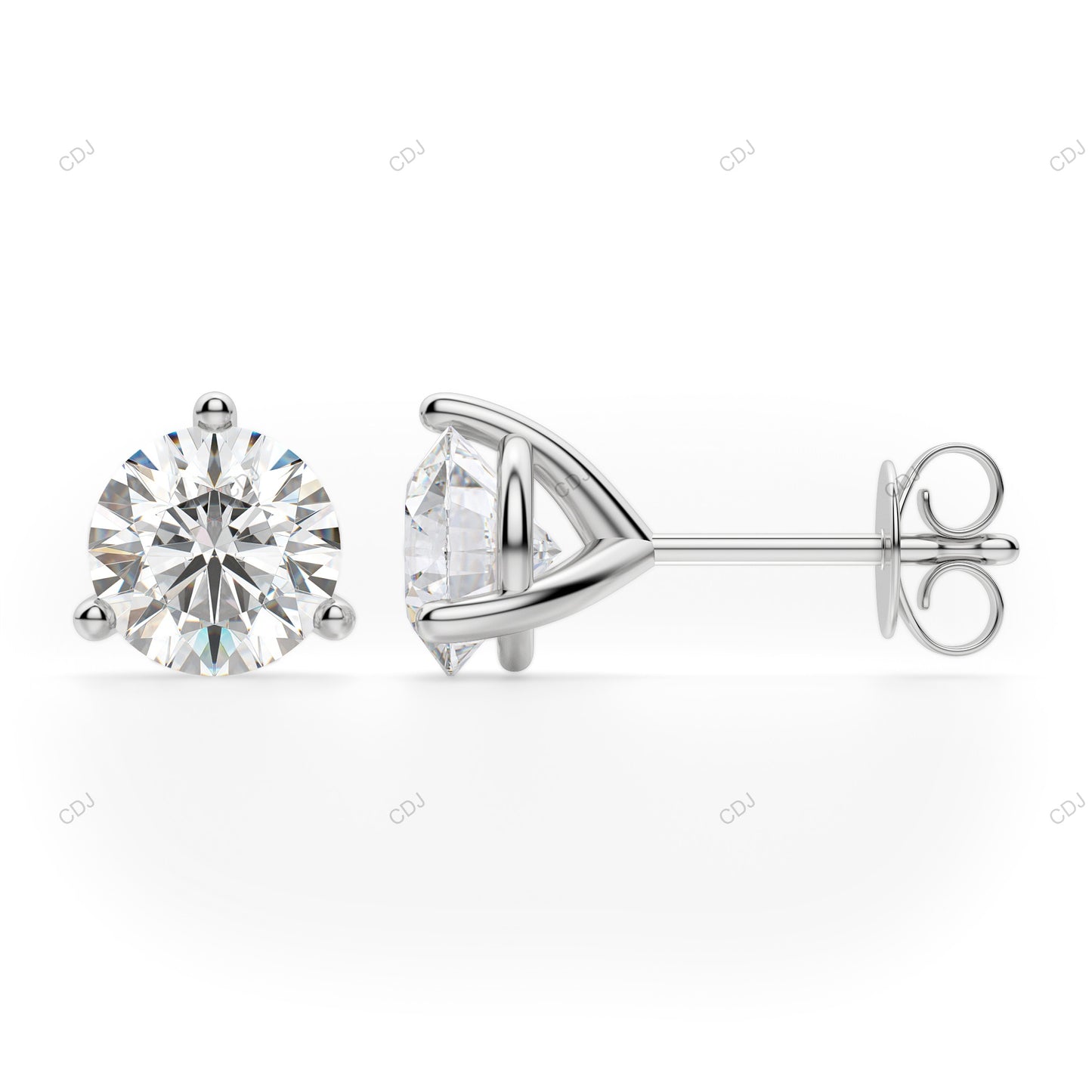 Lab Grown Diamond White Gold Stud Earrings For Daily Wear