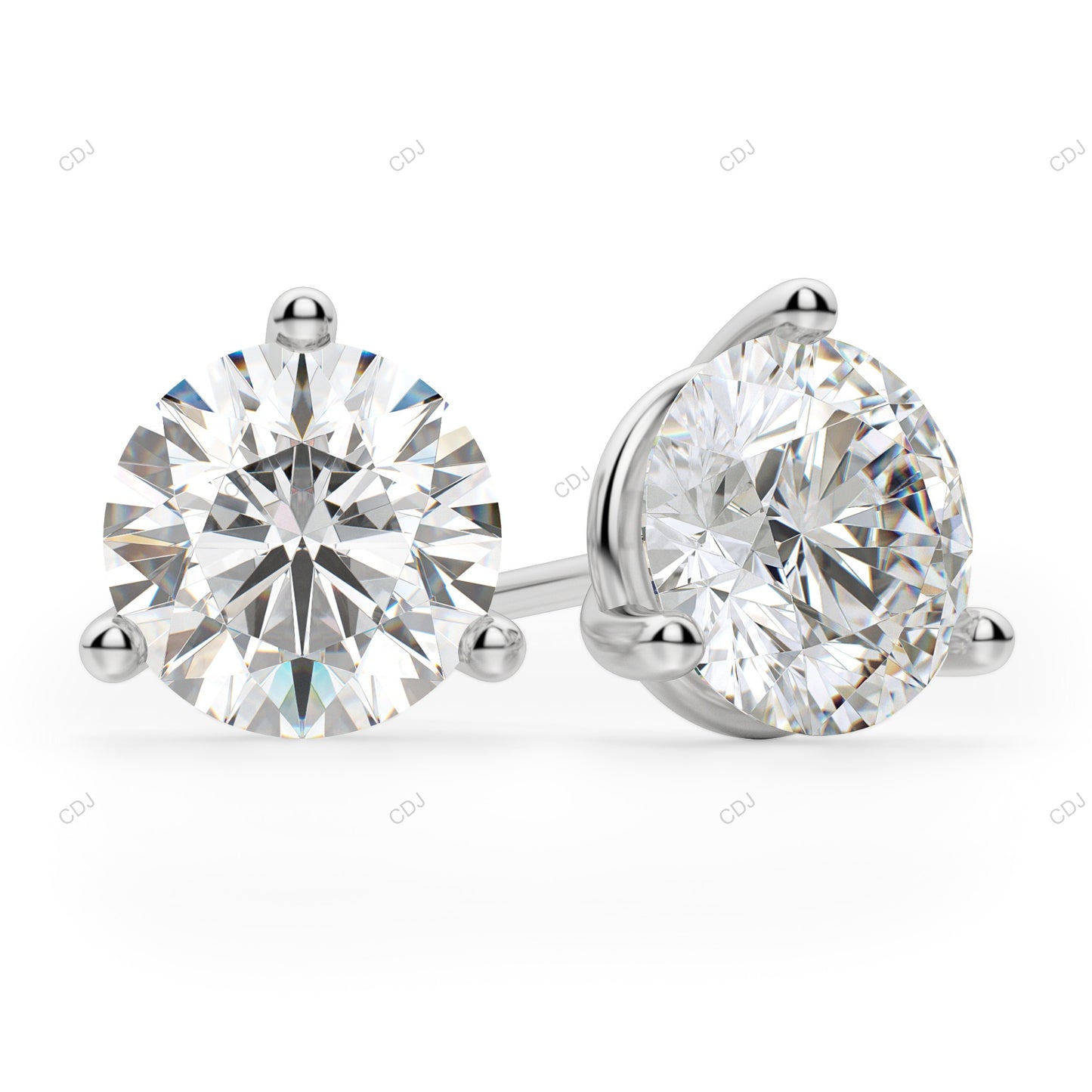 Lab Grown Diamond White Gold Stud Earrings For Daily Wear