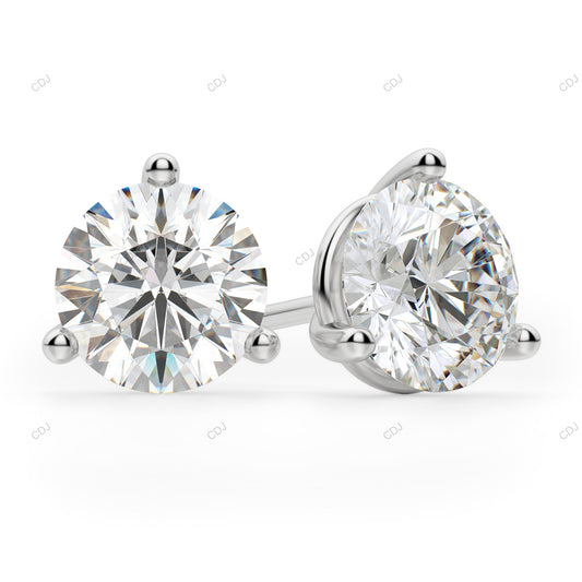 Lab Grown Diamond White Gold Stud Earrings For Daily Wear customdiamjewel