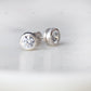 Flush Setting White Gold Lab Created Diamond Earrings