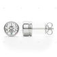 Flush Setting White Gold Lab Created Diamond Earrings