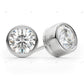 Flush Setting White Gold Lab Created Diamond Earrings