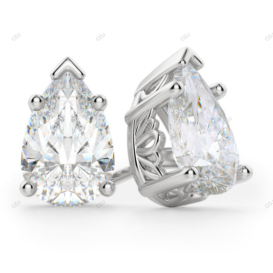 Pear Shape Lab Grown Diamond Stud Earrings customdiamjewel
