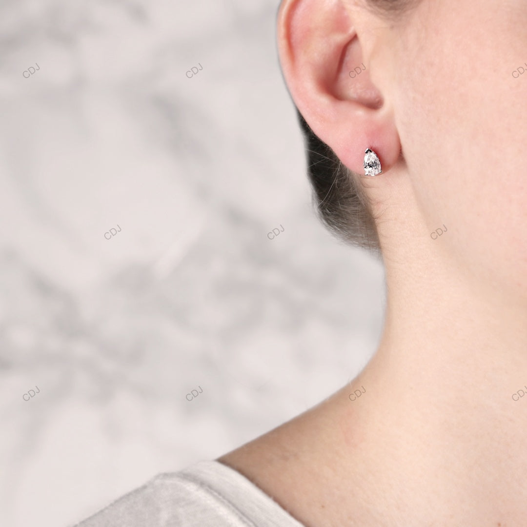 Pear Shape Lab Grown Diamond Stud Earrings