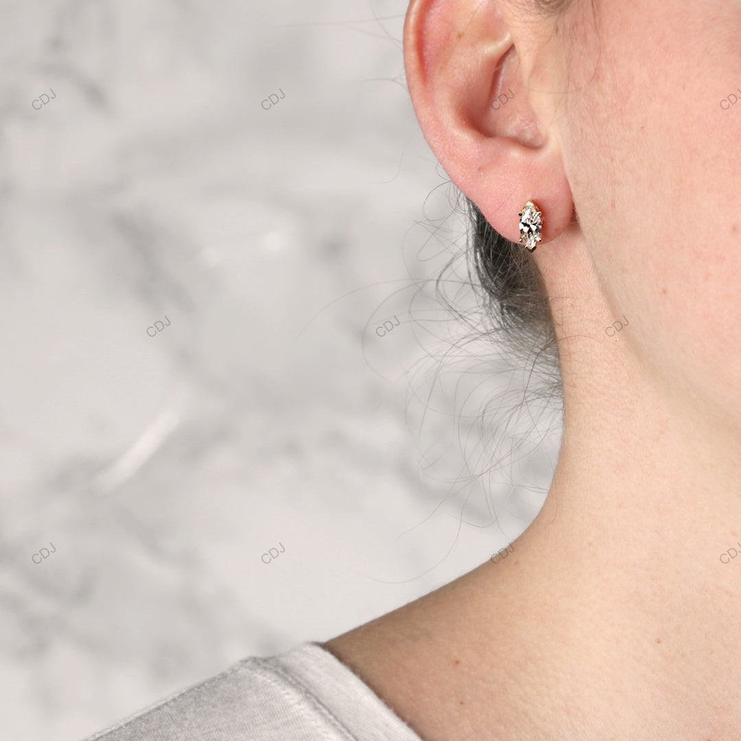 Marquise Cut White Gold Lab Grown Diamond Earrings