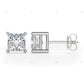 Princess Cut Bubble Prong Lab Grown Diamond Earrings