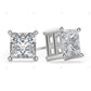 Princess Cut Bubble Prong Lab Grown Diamond Earrings