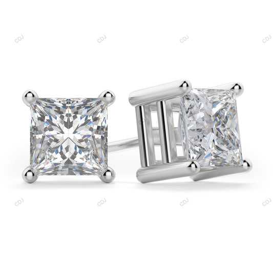 Princess Cut Bubble Prong Lab Grown Diamond Earrings