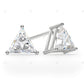Triangle Shape CVD White Gold Earrings