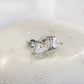 Triangle Shape CVD White Gold Earrings