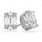 Oval Shape White Gold Lab Diamond Earrings