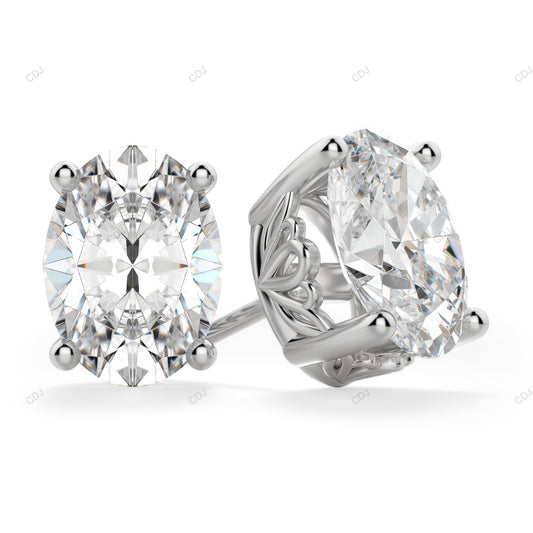 Oval Shape White Gold Lab Diamond Earrings customdiamjewel