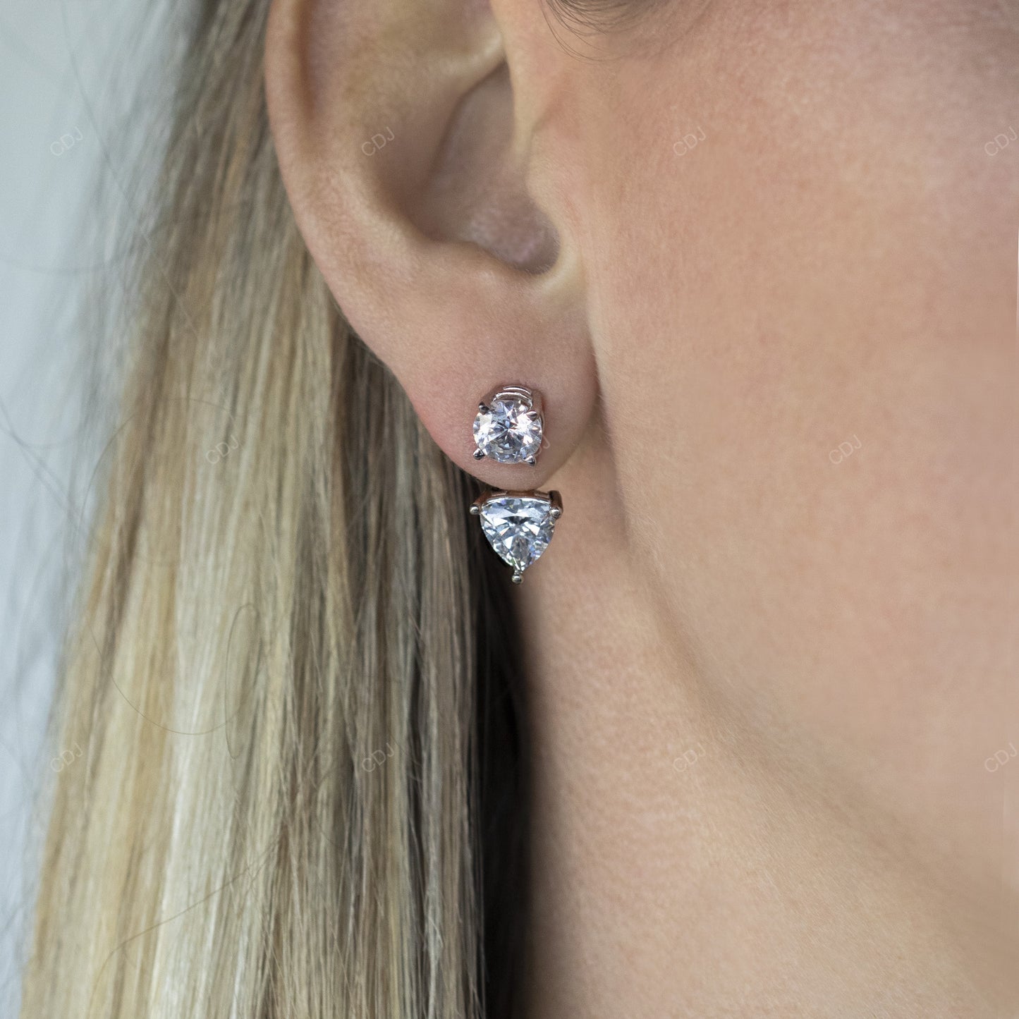 Trinity Spark 2-in-1 Gold Lab-Grown Diamond Ear Jacket Earrings