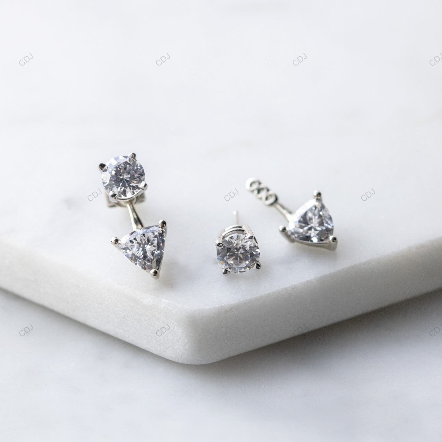 Trinity Spark 2-in-1 Gold Lab-Grown Diamond Ear Jacket Earrings