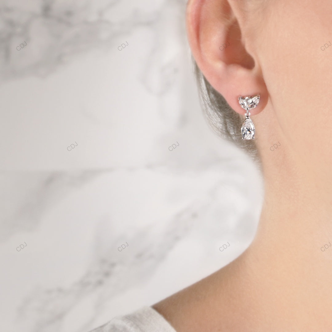 Marquise Bloom Gold Lab Grown Diamond Drop Earrings
