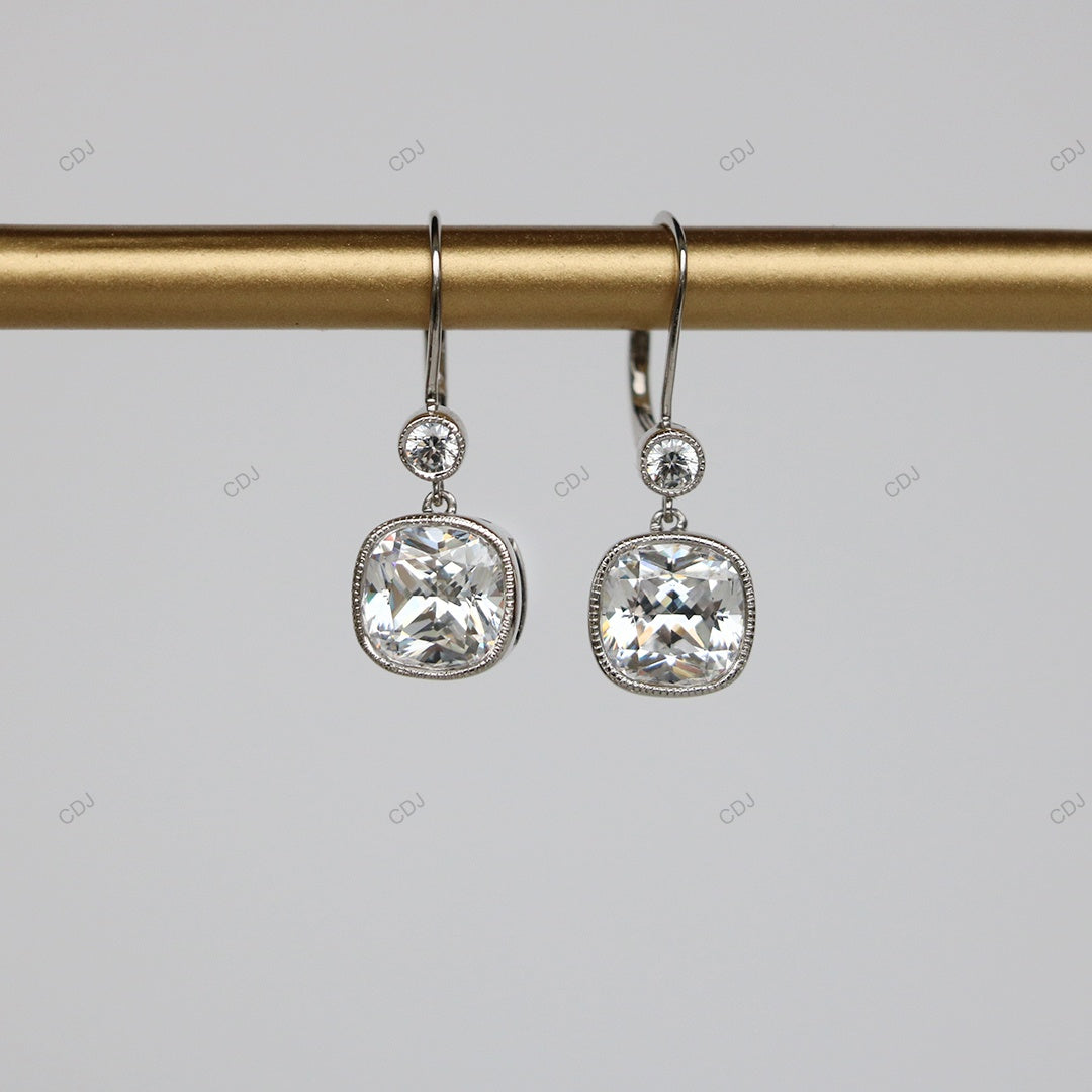 White Gold Lab Grown Diamond Lever Back Earrings