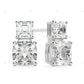 Asscher Cut Lab Grown Diamond Pushback Gold Stud Earrings
