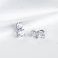 Asscher Cut Lab Grown Diamond Pushback Gold Stud Earrings