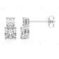 Asscher Cut Lab Grown Diamond Pushback Gold Stud Earrings