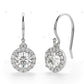 White Gold CVD Diamond Cluster Drop Earrings