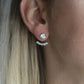 White Gold Lab Grown Diamond Contoured Stud Enhancer Earrings