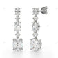 White Gold Lab Grown Diamond Unique Oval Cut Stud Earrings
