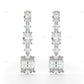 White Gold Lab Grown Diamond Unique Oval Cut Stud Earrings
