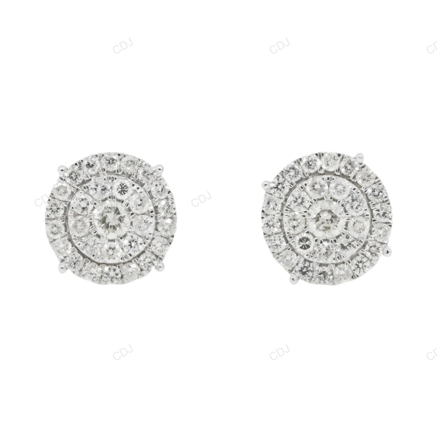 Lab Grown Diamond Cluster Stud Earrings in Gold hip hop jewelry customdiamjewel