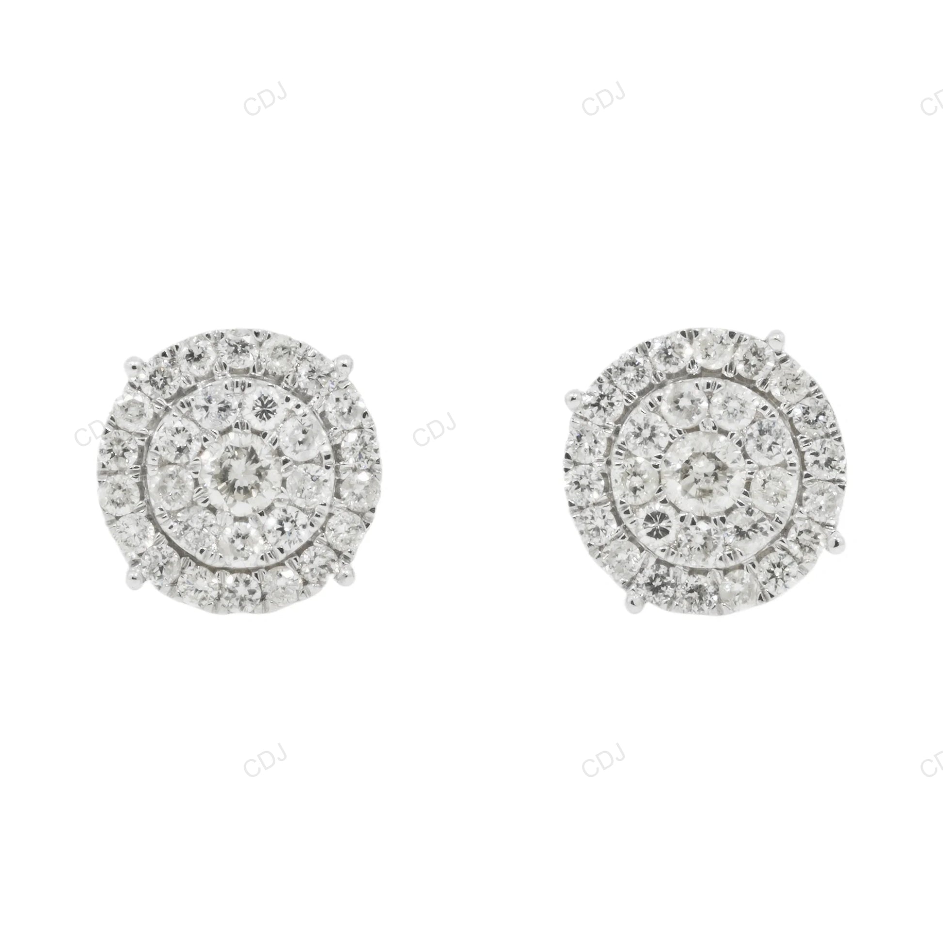 Lab Grown Diamond Cluster Stud Earrings in Gold hip hop jewelry customdiamjewel