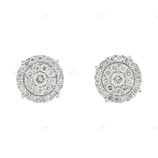 Lab Grown Diamond Cluster Stud Earrings in Gold hip hop jewelry customdiamjewel