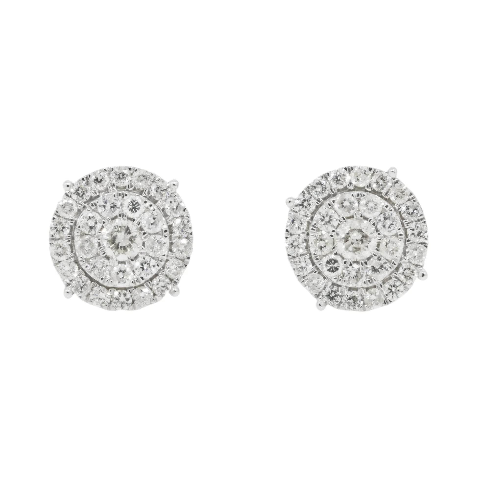 Lab Grown Diamond Cluster Stud Earrings in Gold hip hop jewelry customdiamjewel