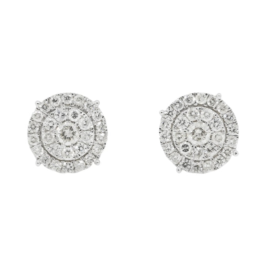 Lab Grown Diamond Cluster Stud Earrings in Gold hip hop jewelry customdiamjewel