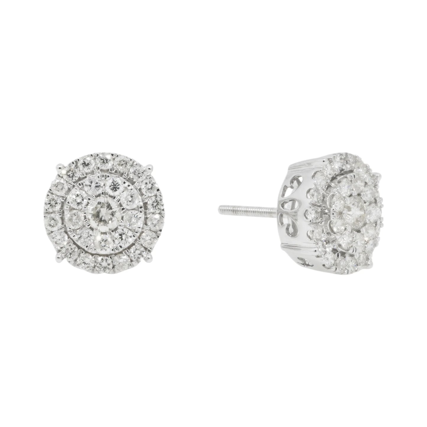 Lab Grown Diamond Cluster Stud Earrings in Gold hip hop jewelry customdiamjewel