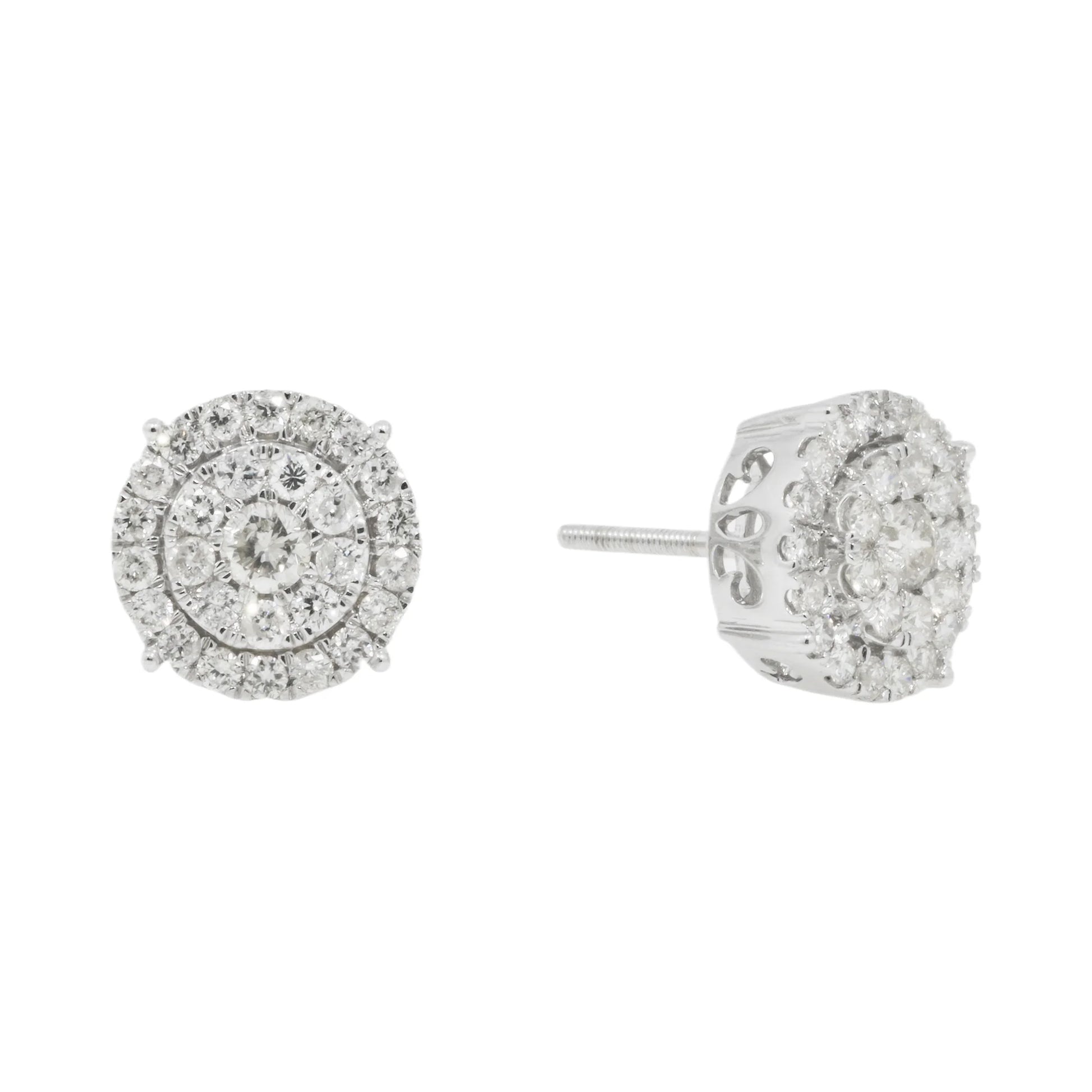 Lab Grown Diamond Cluster Stud Earrings in Gold hip hop jewelry customdiamjewel