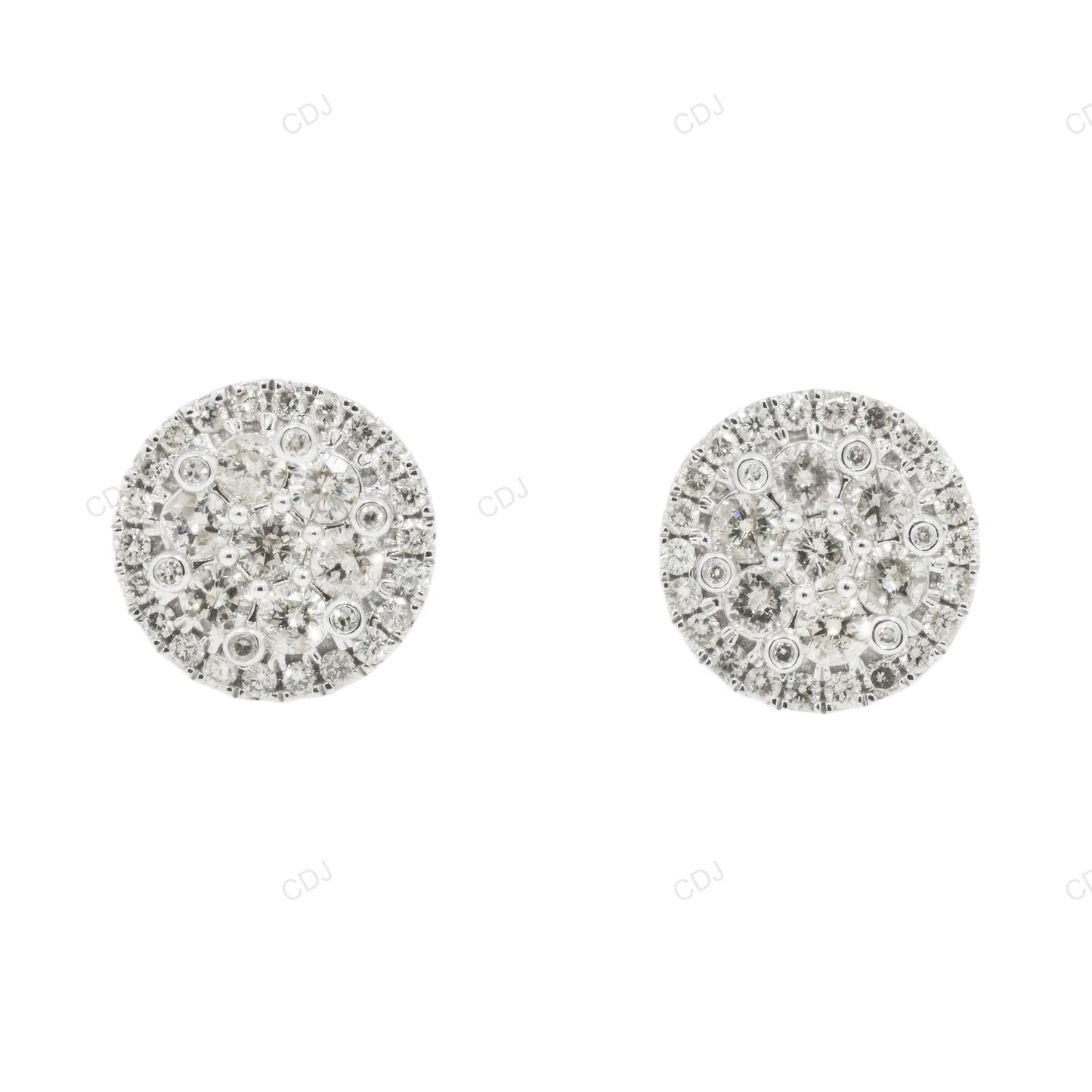 Luxury White Gold Lab Grown Diamond Stud Earrings hip hop jewelry customdiamjewel
