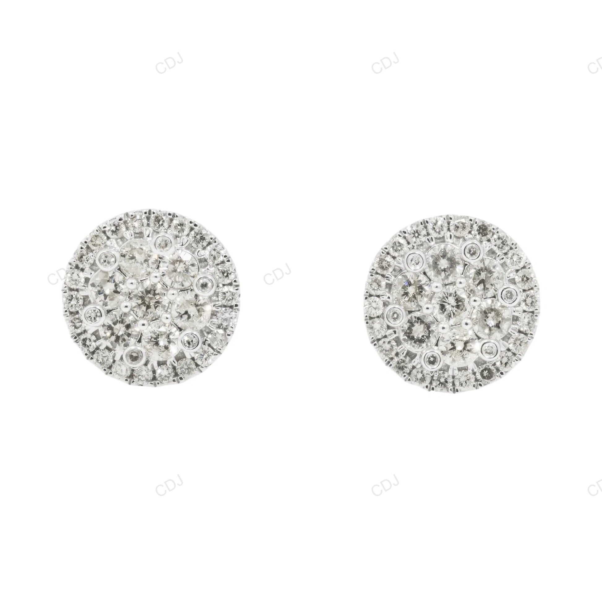 Luxury White Gold Lab Grown Diamond Stud Earrings hip hop jewelry customdiamjewel