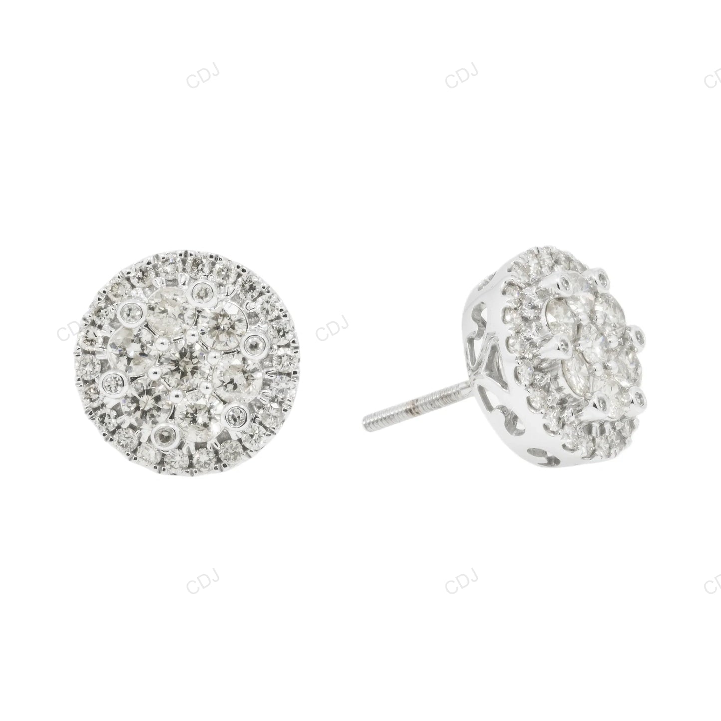 Luxury White Gold Lab Grown Diamond Stud Earrings hip hop jewelry customdiamjewel