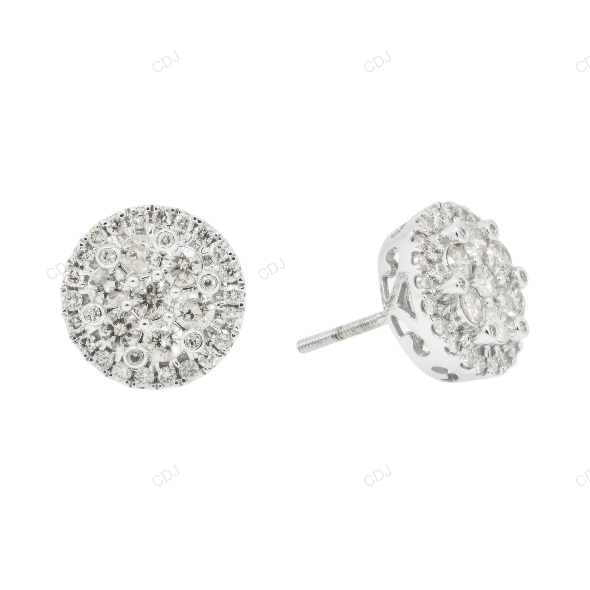 Luxury White Gold Lab Grown Diamond Stud Earrings hip hop jewelry customdiamjewel