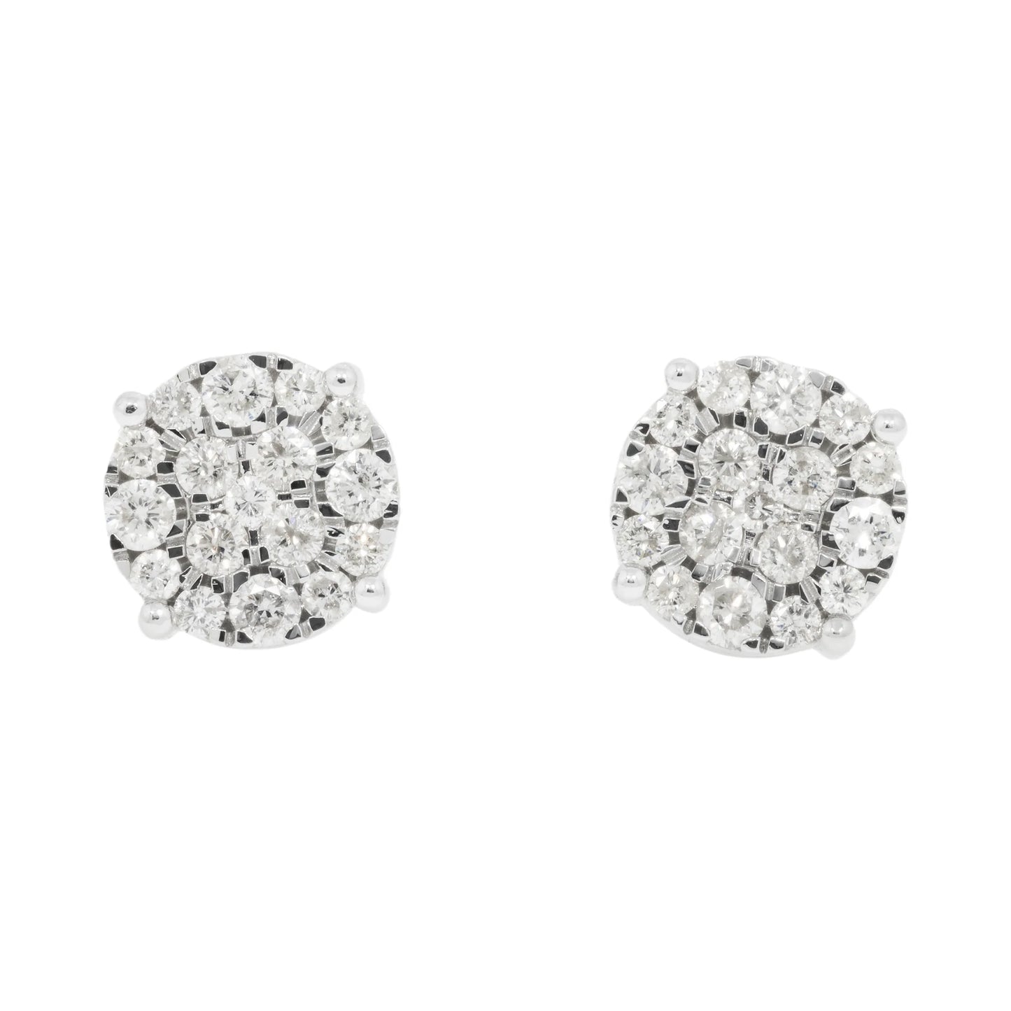 Yellow Gold Lab Grown Diamond Cluster Stud Earrings hip hop jewelry CustomDiamJewel