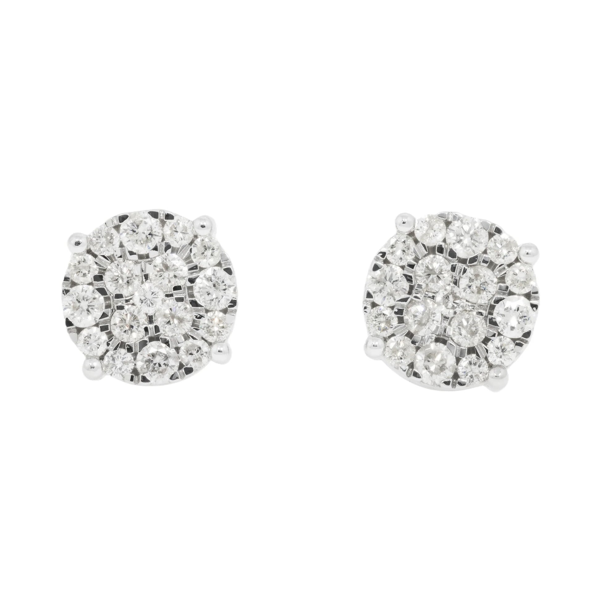 Yellow Gold Lab Grown Diamond Cluster Stud Earrings hip hop jewelry CustomDiamJewel
